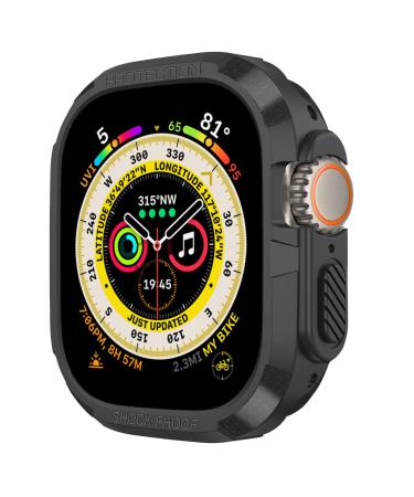 BOTOMALL Rugged Bumper for Apple Watch Case Series 8 Ultra 49mm Military Grade Slim TPU Cover for iWatch Men Women No Screen -Black Black 49mm - Ultra