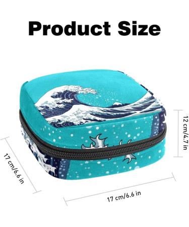 Japanese Waves Women's Portable Napkin Storage Bag | Ideal Menstrual Cup & Breastfeeding Pillow Holder for Women & Teens - Buy Online on GoSupps.com
