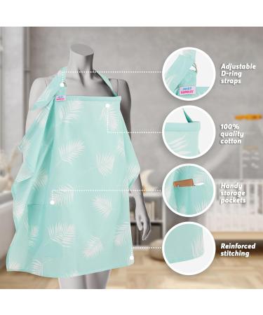 Breastfeeding Cover with Pockets - Soft and Breathable Nursing Coverall (Leaves) - Buy Online on GoSupps.com