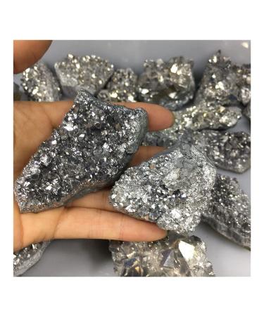 1PC Natural Electroplated Crystal Cluster Crystal Electroplating Titanium Quartz Cluster Stone Natural Quartz Crystal Natural Luster (Size : 150-200g)