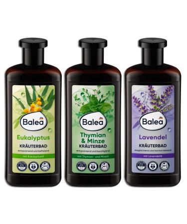 Balea Set of 3 herbal bath products: thyme and mint lavender eucalyptus 3 x 500 ml