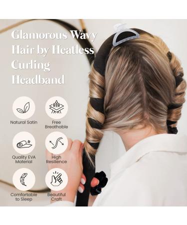 Yeelen Heatless Curling Rod Headband Set for Long Hair - Sleep in Overnight No Heat Hair Curler Rollers for Natural Waves - Includes Satin Curl Ribbon, Scrunchie, and Hair Clips (Black) - Buy Online on GoSupps.com