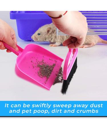 Mini Broom and Dustpan Cleaner for Small Pets - Ideal for Rabbit, Chinchilla, Hedgehog, Hamster - Blue - Buy Online on GoSupps.com