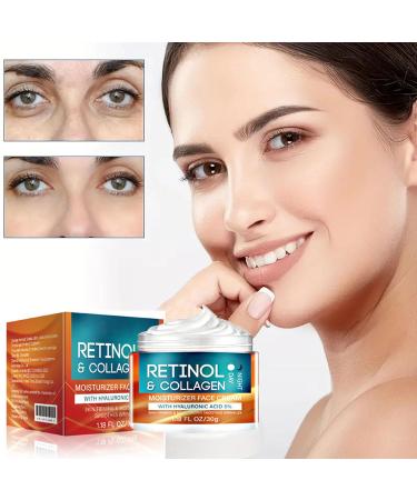 Retinol & Collagen Face Cream - Anti-Aging Moisturizer with Hyaluronic Acid for Men & Women | Reduces Wrinkles & Fine Lines - Buy Online on GoSupps.com