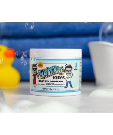 Suavecito Kids Pomade - Calming Chamomile Scent Light Hold Dermatologist-Tested Hypoallergenic 4 oz - Water Based & Flake Free Hair Gel - Buy Online on GoSupps.com