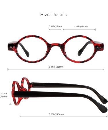 VisionGlobal 5 Pairs Reading Glasses - Blue Light Blocking Oval Frame (Red 3.50x Magnification) for Men & Women - International Shipping Available - Buy Online on GoSupps.com