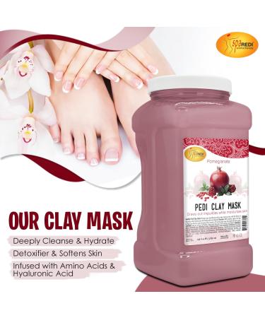 SPA REDI Pomegranate Clay Mask 128 Oz - Deep Cleansing Detoxifying & Hydrating for Pedicure & Body | Natural Bentonite Clay - Buy Online on GoSupps.com