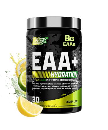 Nutrex Research EAA Hydration | EAAs + BCAA Powder | Muscle Recovery Strength Muscle Building Endurance | 8G Essential Amino Acids + Electrolytes | (Packaging My Vary) 30 Servings (Lemon Lime)