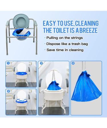 LaSyL Commode Liners with Absorbent Pads - 60 Pack Universal Fit Liner with Pad - Disposable Bedside & Portable Toilet Bags - Medical Grade - No Leaks - Value Pack - Buy Online on GoSupps.com