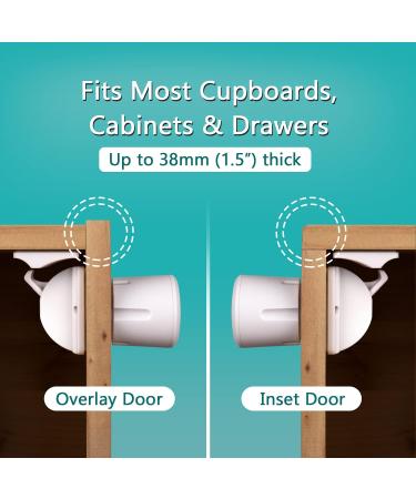 Norjews Child & Baby Safety Proof Magnetic Cupboard Locks (8 Locks & 2 Keys) Easy Install in Seconds Invisible Child Safety Locks for Cabinets and Drawers No Screws or Drilling White 8 Piece Set White - Buy Online on GoSupps.com