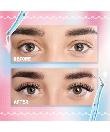 High Precision Blue Lash Tweezers for Eyelash Extensions - DIY Lash Applicator Tool & Tweezers Kit - Buy Online on GoSupps.com