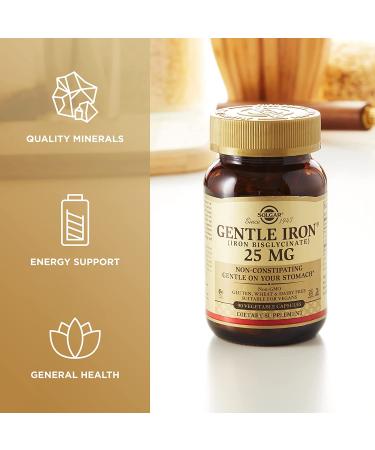 Solgar Gentle Iron 25 mg - 90 Vegan Capsules for Optimal Iron Support - Buy Online on GoSupps.com