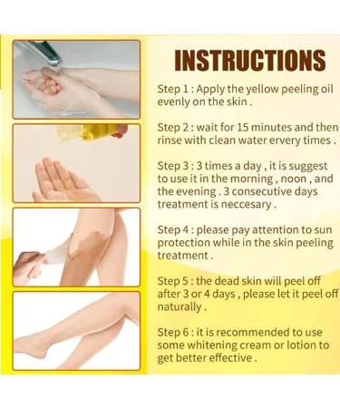 Extra Strong Peeling Oil - Yellow Exfoliating Solution for Body Hands Feet & Face - All Skin Types (110ML - Buy Online on GoSupps.com