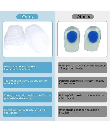 2 Pair Gel Silicone Heel Cups - Heavy Duty Gel Inserts for Achilles Tendonitis & Bone Spurs Relief - Cushioned Heel Lifts for Men & Women - Shock Absorption Support - Buy Online on GoSupps.com