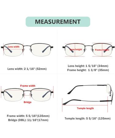 Eyekepper Half-Rim UV Protection Progressive Reading Glasses - Multifocus +2.50 | Bendable Memory Frame for Men & Women - Gold M1704 - Buy Online on GoSupps.com