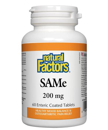 Natural Factors SAMe 200 mg 60 Slow Release Tablets