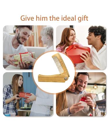 Portable Foldable Bart Comb for Men | Antistatic Wooden Beard & Mustache Comb - Compact & Travel-Friendly - Buy Online on GoSupps.com