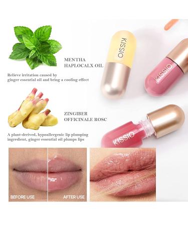 KISSIO Fig Tea Lip Plumper Gloss - Plumping Lip Serum for Fuller & Hydrated Beauty Lips - Buy Online on GoSupps.com