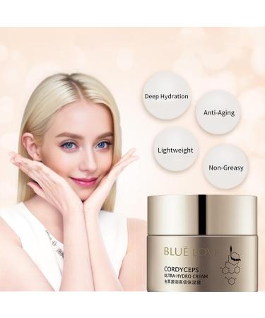 BLUE LOVE Cordyceps Hydrating Face Cream - Anti-Aging Moisturizer for Dry Skin Deep Nourishment for Men & Women All Skin Types Non-Greasy Formula - Buy Online on GoSupps.com