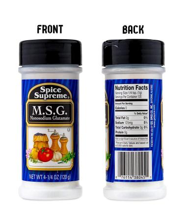Spice Supreme M.S.G. Monosodium Glutamate 4.25-oz Plastic Shaker - Premium Quality Seasoning - Buy Online on GoSupps.com
