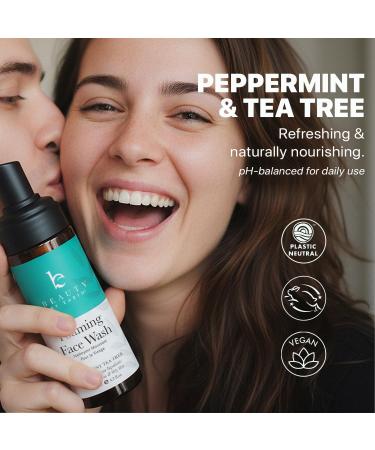 Beauty by Earth Foaming Face Wash Cleanser Natural & Organic Ingredients Vegan Facial Wash Gentle Daily Cleanser for Sensitive Oily & Acne Prone Skin Made in USA Peppermint Tea Tree 4.2 Fl Oz (Pack of 1) - Buy Online on GoSupps.com