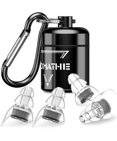 2 Pairs High Fidelity Concert Ear Plugs Silicone Ear Plugs for Noise Reduction Hearing Protection Earplugs for Concerts Musicians Festival DJ's Nightclub Drummers and Raves Party - 23dB (Black)