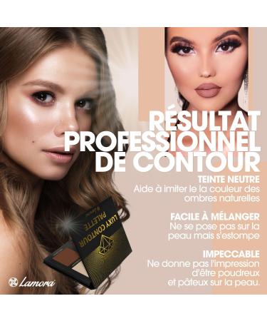 Contouring Makeup Powder Contour Kit - With Mirror for Light to Medium Dark Skin - 4 Highly Pigmented Matte Colors for Contouring - Vegan Hypoallergenic - Buy Online on GoSupps.com