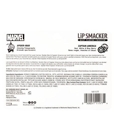 Lip Smacker Marvel keychain lip balm for kids - Spiderman & Captain America Spiderman & Captain America 0.28 Ounce (pack of 2) - Buy Online on GoSupps.com
