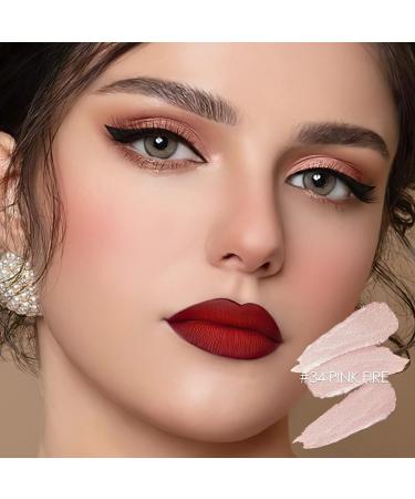 FOCALLURE Shimmer and Matte Cream Eyeshadow Stick - Pink Fire | High Pigment Eye Brightener Pen | Long Lasting & Waterproof Makeup - Buy Online on GoSupps.com