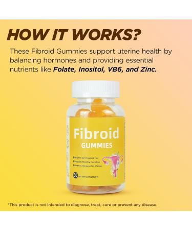 Aromlife Fibroid Gummies for Women Shrink Ovarian Cysts Natural Detox Womb Gummies to Warm Uterus and Detox 60 Count Orange Flavor Fibroids Shrink Gummies Help to Get Pregnant Fast - Buy Online on GoSupps.com