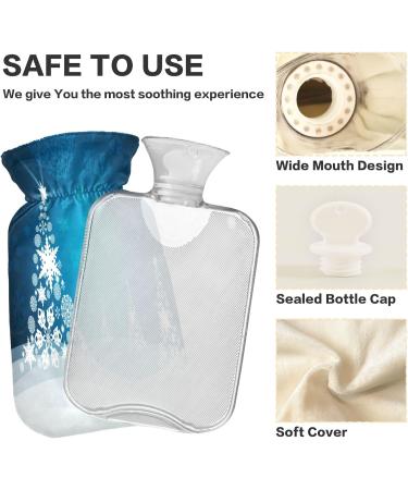 KCL Deci 2L Hot Water Bottle with Cover - Christmas Tree & Snowflakes Design | Pain Relief & Foot Warmer | Heat & Cold Therapy for Cramps - Buy Online on GoSupps.com