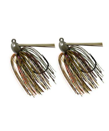 Reaction Tackle Tungsten Swim Jig for Bass Fishing - Weedless Design with 97% Pure Tungsten Jig Head and Silicone Skirt - Also for Pike Walleye and Muskie and More (2-Pack) 3/8 oz (2-pack) Bluegill