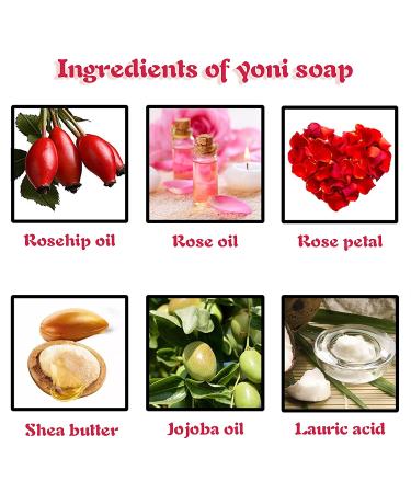 Organic Yoni Soap Bars - Handmade 2 Pack for Women Vaginal Wash - Natural Feminine Care with Rose - pH Balance - Vaginal Deodorant - 2.82 oz - Buy Online on GoSupps.com