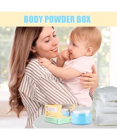 Pouffle de poudre et r cipient r cipient en poudre corporelle | Bo te saupoudrage cosm tique l ger | Baby Body Cosmetic Powder Puffe and Container Case pour la maison et les voyages Bleu - Buy Online on GoSupps.com