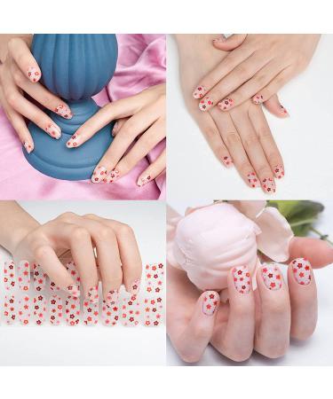 Semi Cured Gel Nail Strips - 20PCS Adhesive Full Wrap Stickers with Nail File - Waterproof Sets for Yourself, Sisters, Mothers (Flower) - Buy Online on GoSupps.com