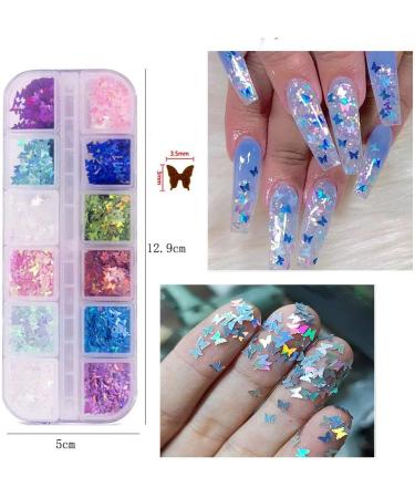 Kalolary Nail Art Kit with Butterfly Sequins, Dried Flowers, Foil, Shavings, Rhinestones, Tweezers, and Picker Pencil - DIY Female Nail Decoration - Buy Online on GoSupps.com
