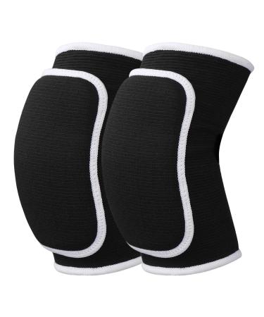 WLLHYF Pair of Elbow Pads with Thicken Sponge Padding Breathable Elbow Wraps Arm Brace Support Fitness Tendonitis Support Strap for Kids Child Girls Boys Teens Men and Women Black