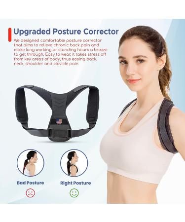 Posture Corrector for Men and Women | Upper Back Brace for Clavicle Support | Relieve Neck & Back Pain | Improve Posture | Adjustable Universal Size - Buy Online on GoSupps.com
