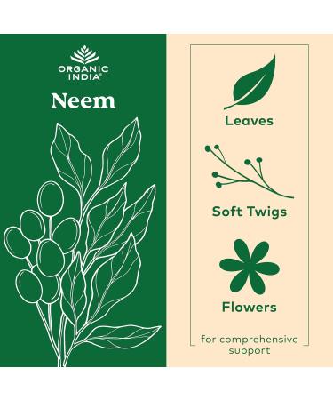 ORGANIC INDIA Neem Leaf Capsules - Herbal Supplement Supports Skin & Immune Health Vegan Gluten Free USDA Certified Organic - 90 Count 90 Count (Pack of 1) - Buy Online on GoSupps.com
