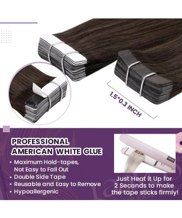 Laavoo 75cm Tape-In Real Hair Extensions - Chocolate Brown 65g Seamless 20pcs Long Hair - Buy Online on GoSupps.com