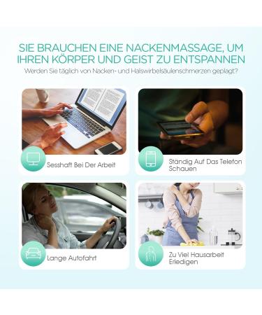 Voyor Health Manual Neck Massager - 8 Ball Shiatsu Device for Pain Relief & Pressure Relief - Portable Neck Massage for Home & Office - MS410 Gray - Buy Online on GoSupps.com