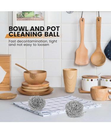 yuoseg 16 PCS Stainless Steel Sponges Scrubbers Utensil Scrubber Scouring Pads Ball for Removing Rust Dirty Cookware Cleaner - Buy Online on GoSupps.com