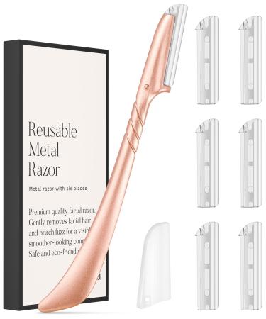 ennva Eyebrow Razor for Women - Eyebrow Trimmer Dermaplaning Tool - Ergonomic Eyebrow Shaper and Facial Razor for Peach Fuzz - Exfoliating Face Razor for Eyebrows - Eye Brow Shaver Razors w/ 7 Blades- Rose Gold - Buy Online on GoSupps.com