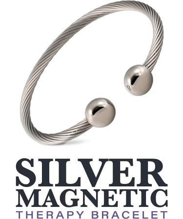 Stainless Steel Twisted Magnetic Therapy Bracelet - Medium Size 6.75-7.5 - MAGNETJEWELRYSTORE - Buy Online on GoSupps.com