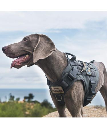 OneTigris Tactical Dog Vest | MOLLE Service Dog Harness | 1000D Nylon | Large | Grey - Ideal for Training & Outdoor Adventures - Buy Online on GoSupps.com