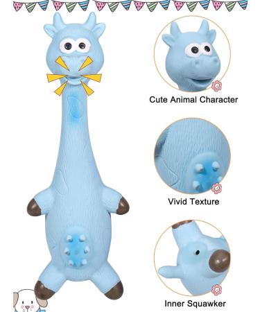 SCHITEC Squeaky Dog Toys 2 Pack Squawking Latex Toy with Interactive Squeaker Squeak Rubber Duck Chicken for Medium Small Dogs Animal Print - Buy Online on GoSupps.com