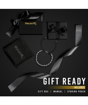 MagnetRX Hematite Bracelet | MAX Strength Magnetic Stones | Beaded Bracelet for Men and Women | Silver Titan 8mm Bead - Buy Online on GoSupps.com