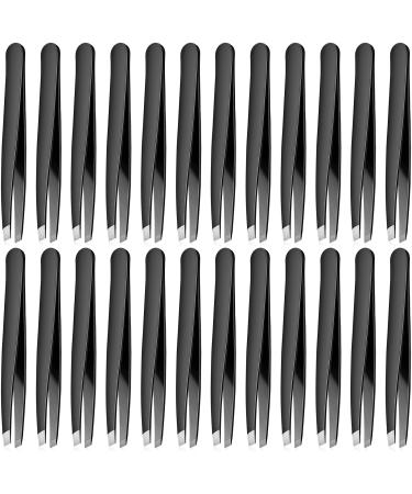 24 Pieces Eyebrow Tweezers Stainless Steel Slanted Tip Tweezers Facial Hair Eyebrow Precision Tweezers for Men and Women - Buy Online on GoSupps.com