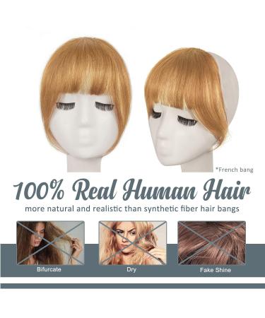 BARSDAR Clip in Bangs 100% Human Hair Extensions - French Dark Golden Blonde Bangs for Women - Buy Online on GoSupps.com