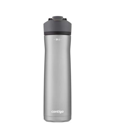 Contigo AUTOSEAL Water Bottle, 24oz, Licorice Lid 24oz Steel/Licorice